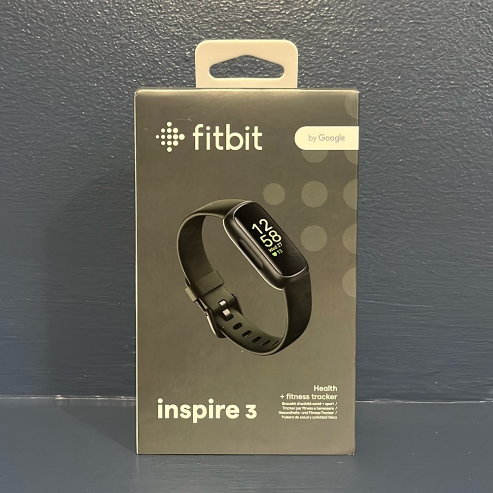 fitbit inspire 3 | health + fitness tracker | black case & midnight zen band